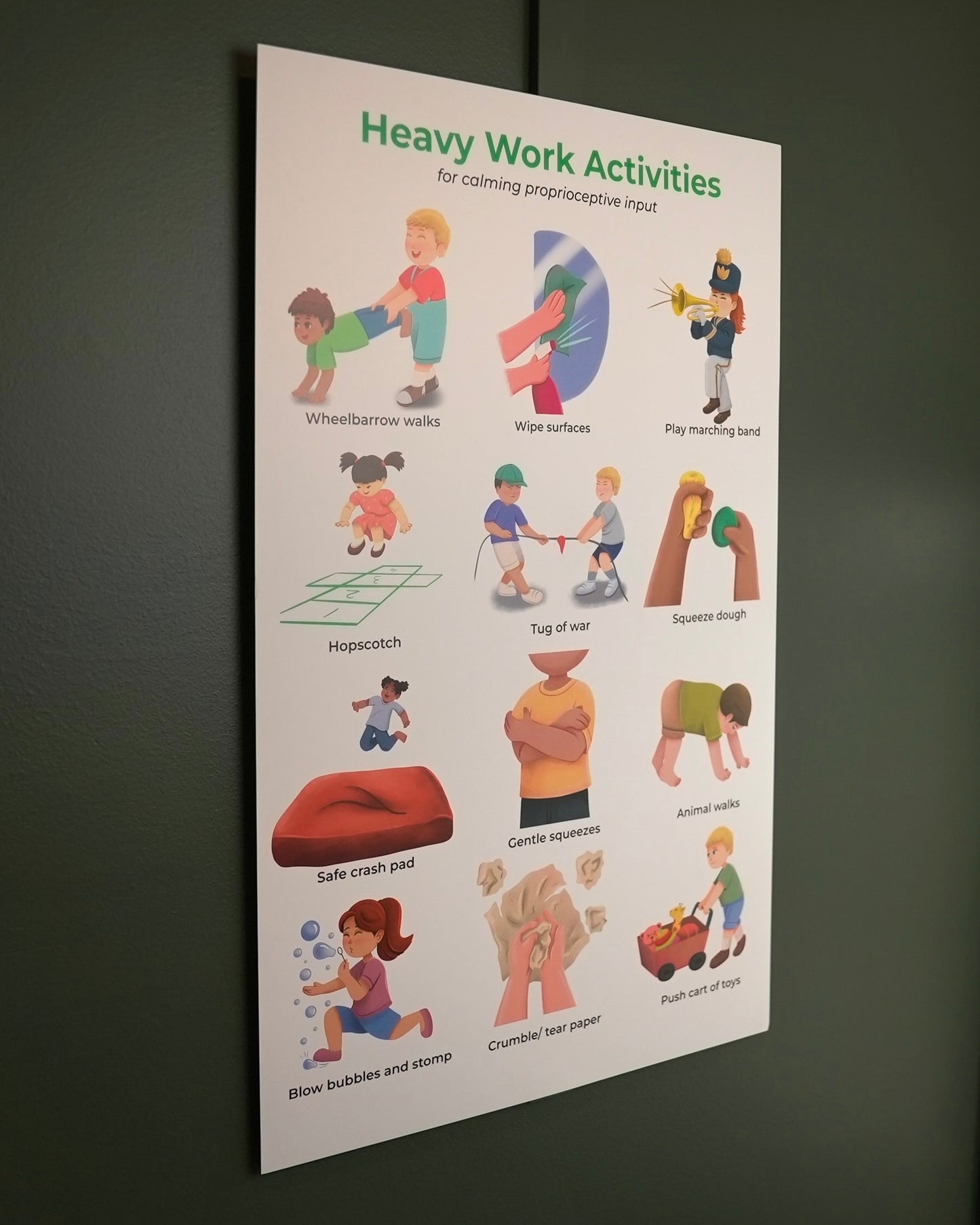 Heavy Work for Kids – Sensory Support Poster